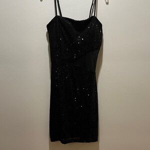 Elegant Black Sequin Dress